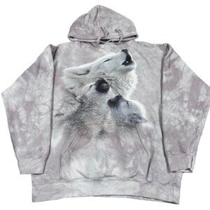 The Mountain 2013 Colin Bogle 3 Howling Wolves Naturecore Cotton Hoodie (Size L)
